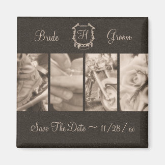 Aimant Sepia Biker Photos Mariage Enregistrer l'aimant de