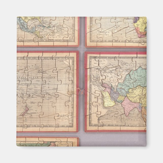 Aimant Sept cartes du monde (Devant)