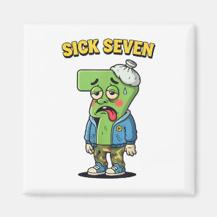 Aimant Sept Malade Mème Drôle Tendance 6 7 Costume Hallow