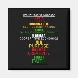 Aimant Sept Principes De Kwanzaa Christmas Afro-america