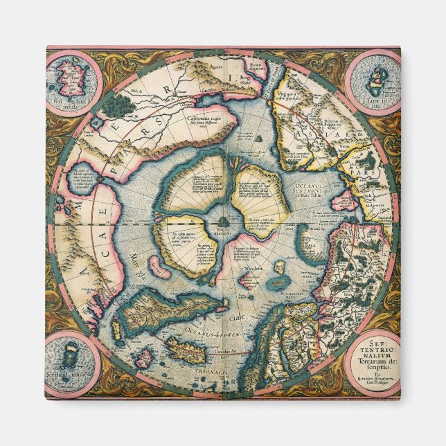 Aimant septentrionalium terrarum descriptio, map of the A (Devant)