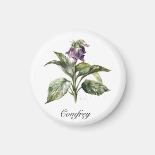 Aimant Serene Watercolor Comfrey, personnalisée