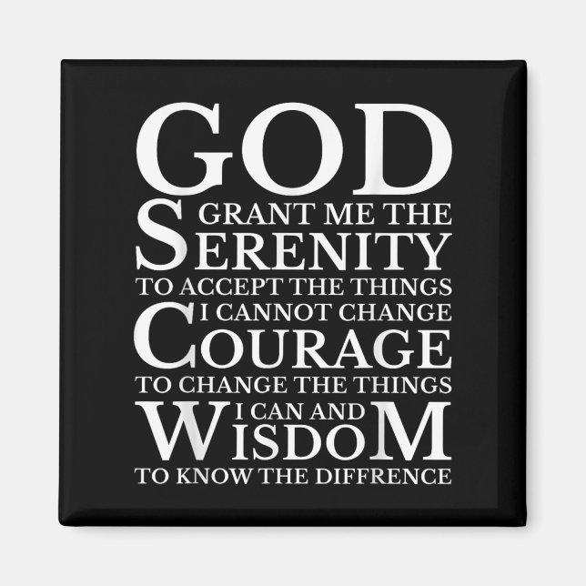 Aimant Serenity Prayer Na Aa Sober Recovery  (Devant)