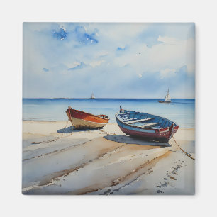 Aimant "Serenity Shores" Un Paysage Aquarellé Reposant