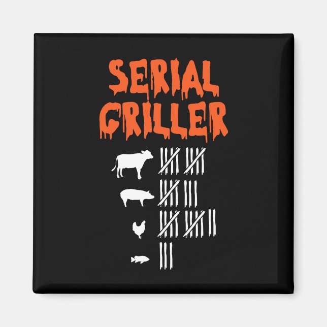 Aimant Série Griller Lazy Costume d'Halloween Funny Bbq C (Devant)