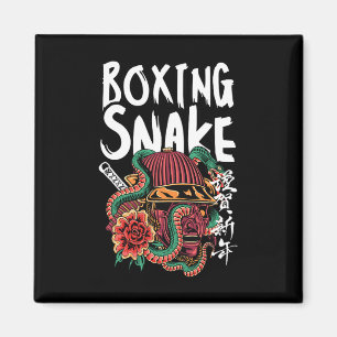 Aimant Serpent de boxe Japonais Samurai Guerrier Cobra Co