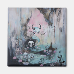 Aimant Serpent de mer à crâne Magique Witchy AI Art