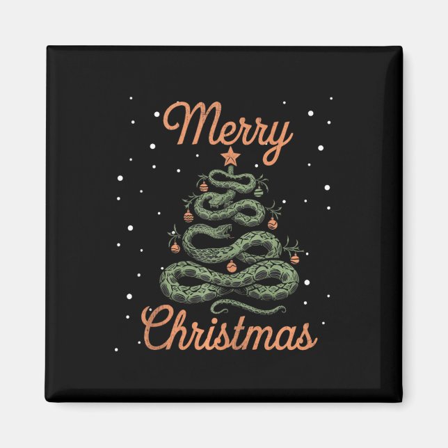 Aimant Serpent Noël Arbre de Noël Joyeux Christ (Devant)