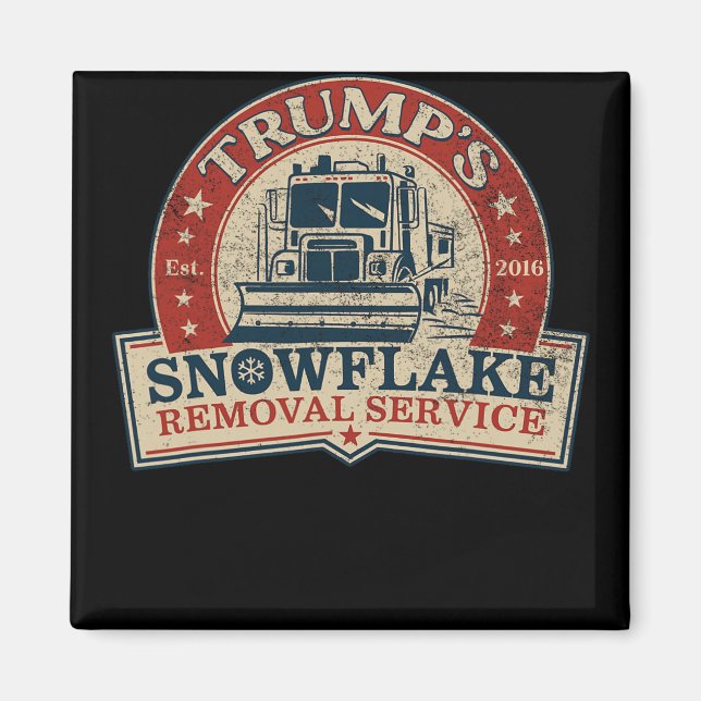Aimant Service de déneigement de flocon de Trump Drôle Do (Devant)