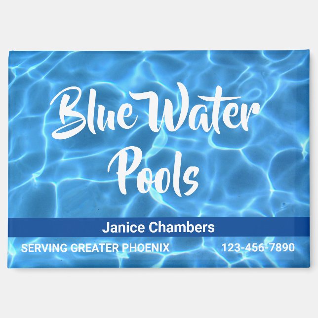 Aimant Service de nettoyage de piscine Aqua Blue (Recto)