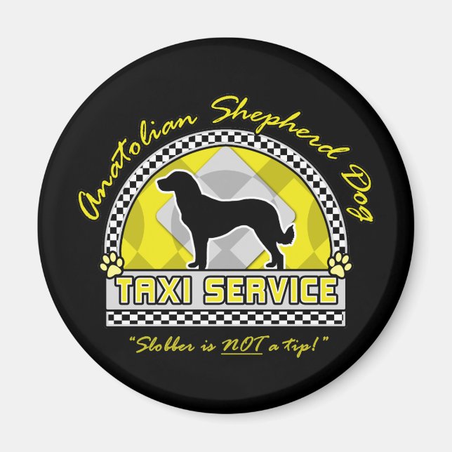 Aimant Service de Taxi Chien de Berger Anatolien (Devant)