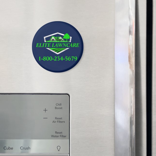 Aimant Service d'entretien de pelouse professionnel Bleu  (In situ (réfrigérateur))