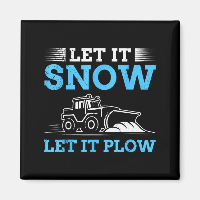 Aimant Service d'hiver Qu'il neige Qu'il chasse-neige Cha (Devant)
