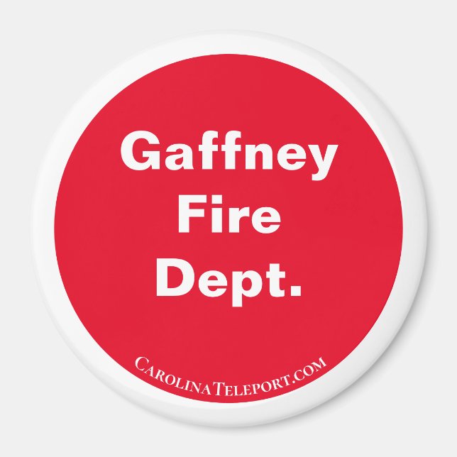 Aimant Service d'incendie de Gaffney Rouge/Blanc (Devant)