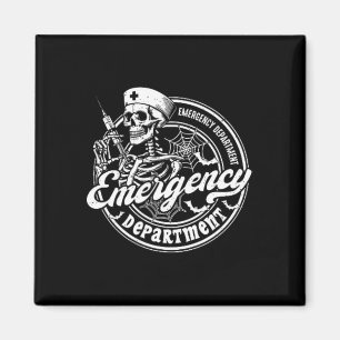 Aimant Service d'urgence Skeleton Er Nurse Halloween 2
