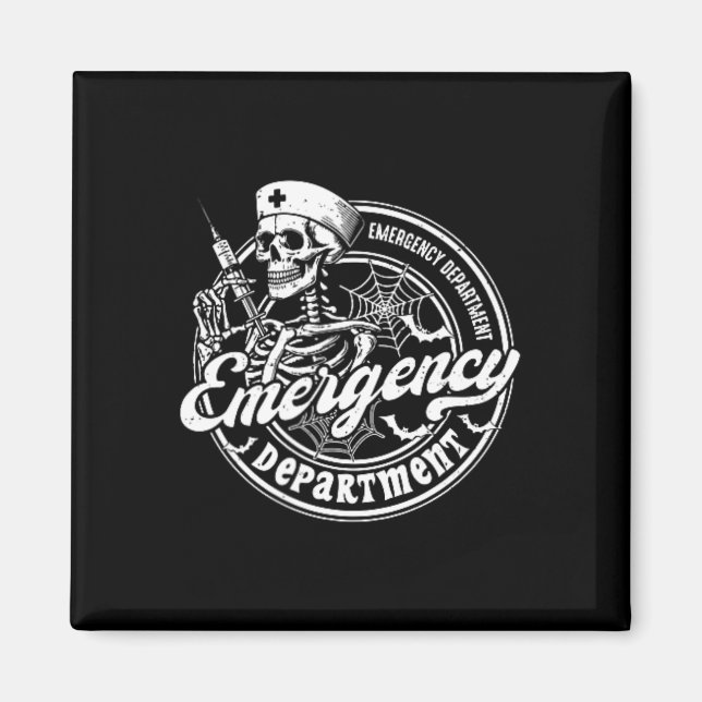 Aimant Service d'urgence Skeleton Er Nurse Halloween 2 (Devant)