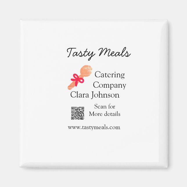 Aimant Services de restauration ajouter nom QR code site  (Devant)