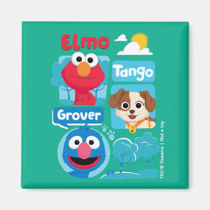 Aimant Sesame Street Elmo, Tango, & Grover Park Graphic