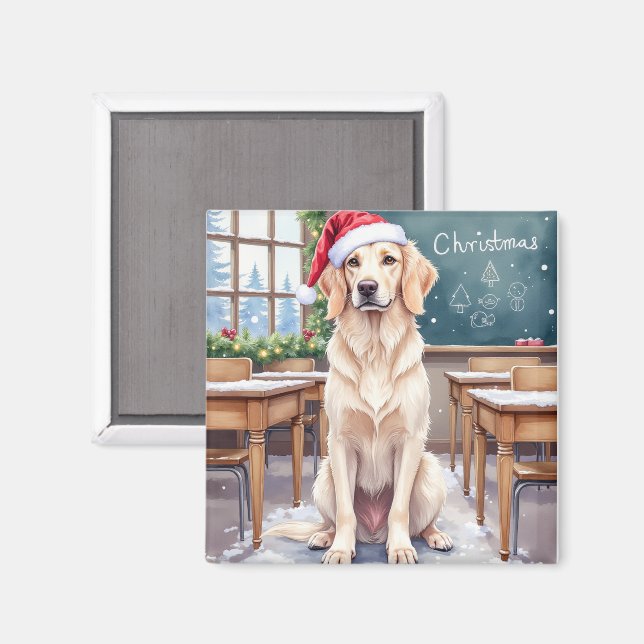 Aimant Setter Anglais Cozy Classroom Teacher Santa (Recto/Verso)