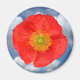 Aimant Seule une fleur de pavot + votre texte et vos idée