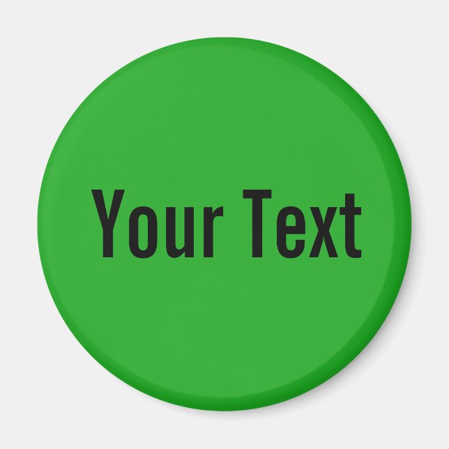 Aimant SEULEMENT COULEUR / vert herbe + votre texte (Devant)