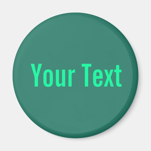 Aimant SEULEMENT COULEUR / vert océan + votre texte (Devant)