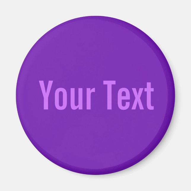 Aimant SEULEMENT COULEUR / violet + votre texte (Devant)