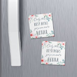 Aimant Seules les meilleures mamans sont promues à Nonna<br><div class="desc">Seules les meilleures mamans sont promues à Nonna ! Notre joli aimant floral présente la citation dans la typographie manuscrite entourée de fleurs d'aquarelle rose rousse. Un cadeau sucré pour les nouvelles grand-mères,  Fête des Mères,  grand-mères italiennes ou grand-mères à être.</div>