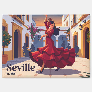 Aimant Séville Espagne Danseuse de Flamenco en Rouge Espa