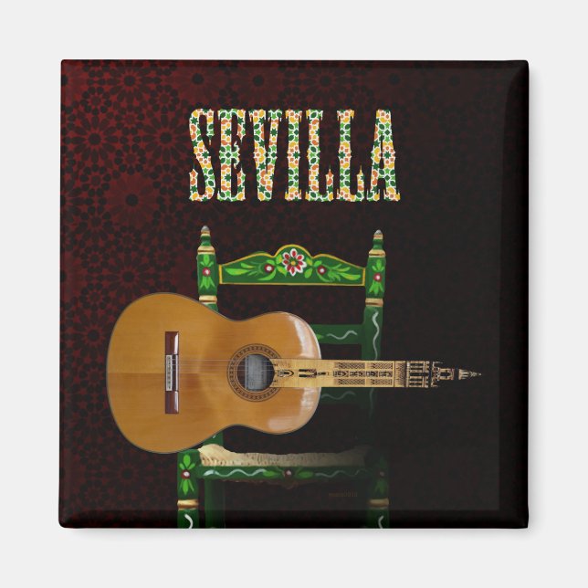 Aimant Séville Guitare espagnole avec Girouette de (Devant)