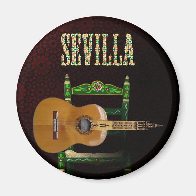 Aimant SÉVILLE. Guitare flamande avec Girouette de (Devant)