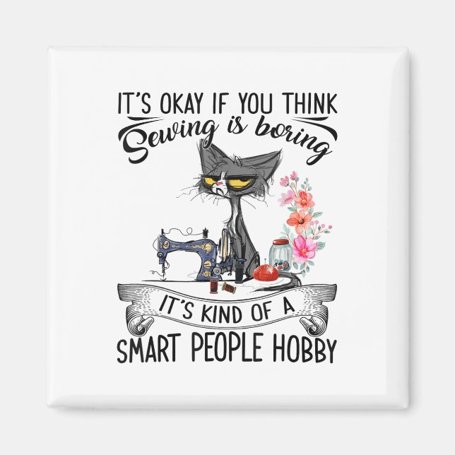 Aimant Sewing Machine Craft Quilting Sewer Cat Sewing  (Devant)