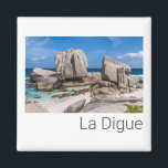 Aimant Seychelles La Digue Anse Marron Beach Vintage<br><div class="desc">Seychelles La Digue Anse Marron design de plage pour les vacances. Seychelles dans l'océan Indien paysage île avec panorama de plage souvenir pour le voyage La Digue et Praslin. Seychelles Beach Artwork pour les vacanciers et routards Mahé. Seychelles Océan Indien Souvenir avec La Digue Beach et Anse Marron. Le paysage...</div>