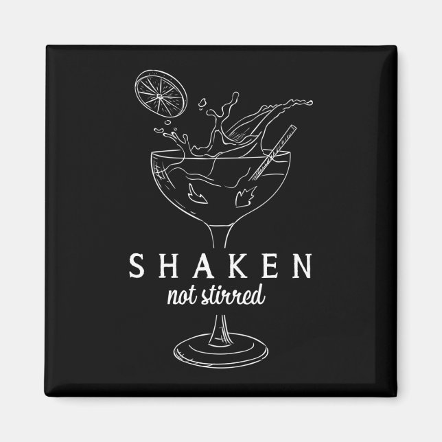 Aimant Shaken Martinis Boire Alcool Drôle Bartender (Devant)
