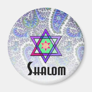 Aimant Shalom Paisley bleu