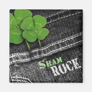 Aimant Sham Rock. Black Denim St. Patrick's Day