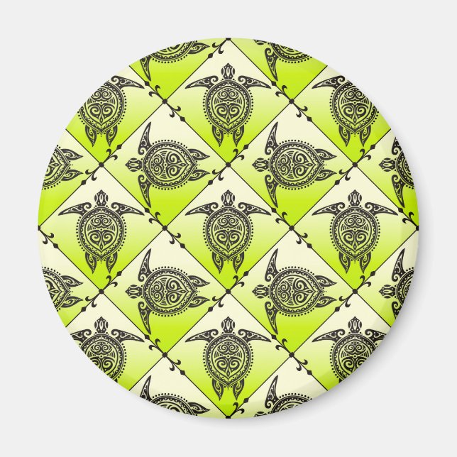 Aimant Shamanic Tortues de mer Motif - vert (Devant)