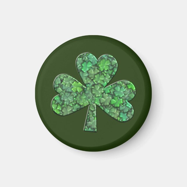 Aimant Shamrock avec Clovers à l'intérieur (Devant)