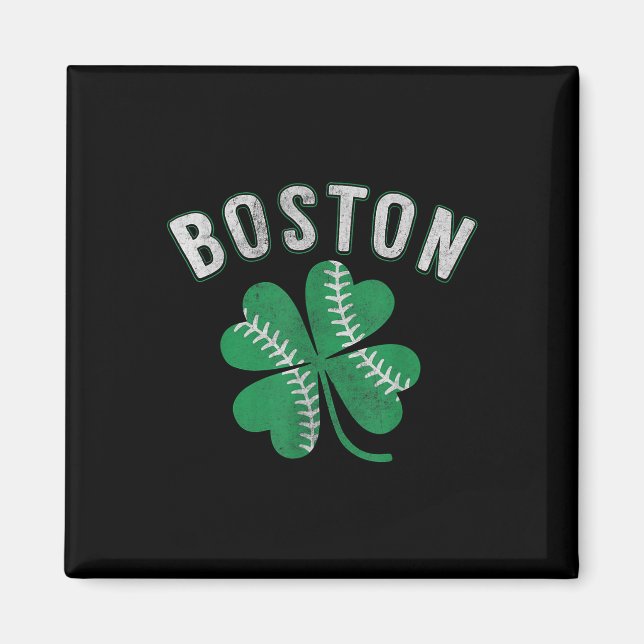 Aimant Shamrock Baseball Clover Boston Jour de la Saint P (Devant)