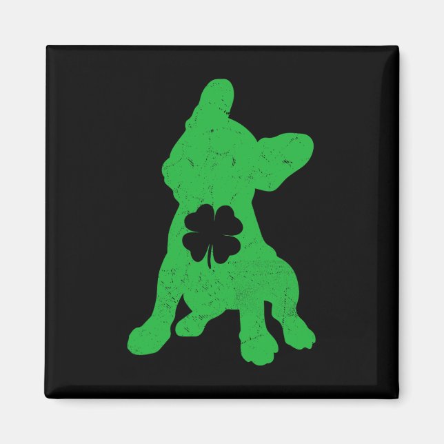 Aimant Shamrock Bulldog St Patrick Propriétaire de la jou (Devant)