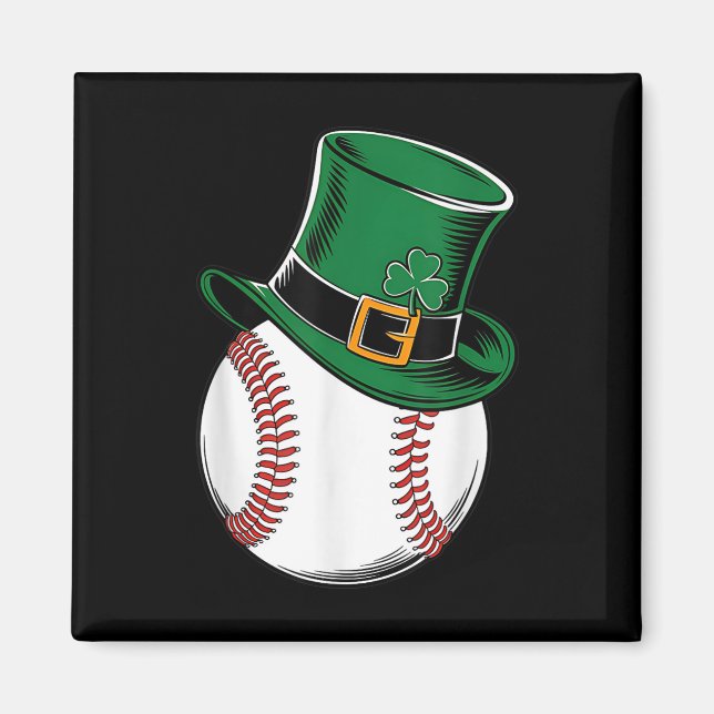 Aimant Shamrock de baseball Jour de la Saint Patrick (Devant)