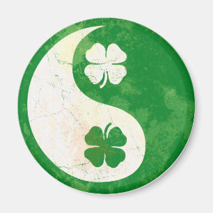 Aimant Shamrock irlandais Yin Yang