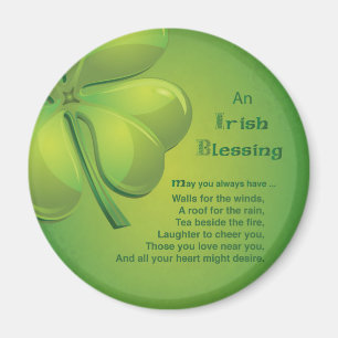 Aimant Shamrock vert d'Irlande Blessings