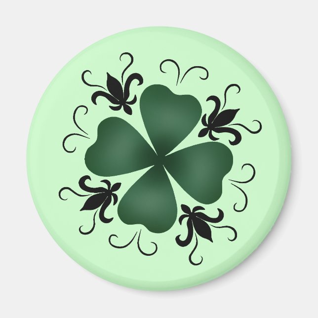 Aimant Shamrock victorien élégant (Devant)