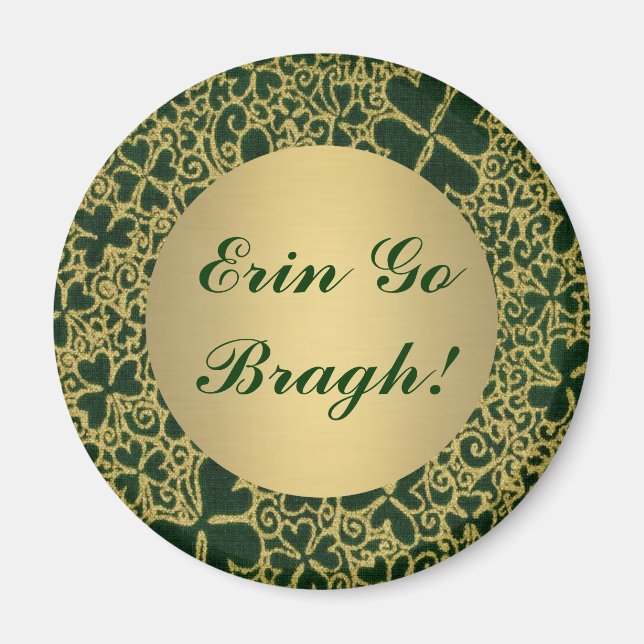 Aimant Shamrocks de Parties scintillant d'or (Devant)