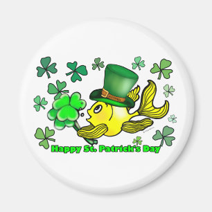 Aimant Shamrocks de vert de poisson rouge du jour de St