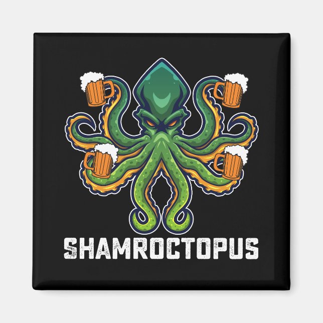 Aimant Shamroctopus Octopus Lover St Patrick's Day (Devant)