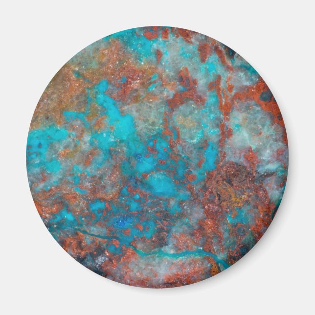 Aimant Shattuckite bleue et rouge (Devant)
