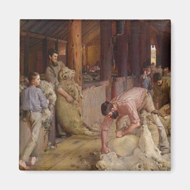 Aimant Shear the Rams (Australian Art) (Tom Roberts) (Devant)