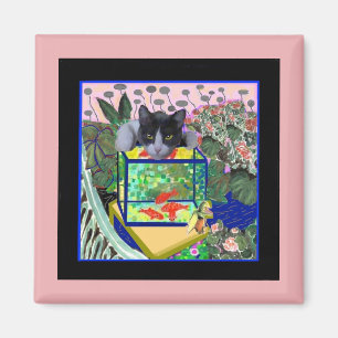 Aimant Sheba's Goldfish, Cat, Art Parody,
